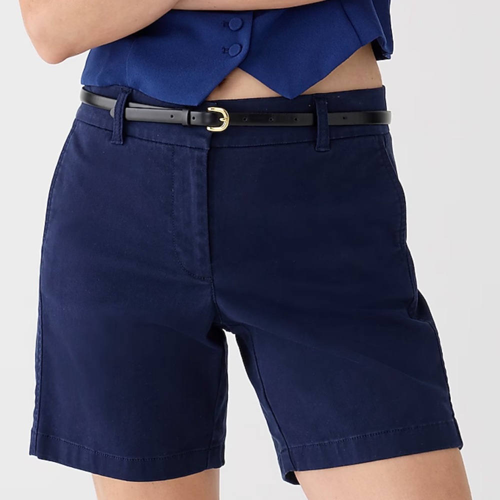 NWT J.Crew 7" Stretch Chino Short Women's Size 4 in Navy
